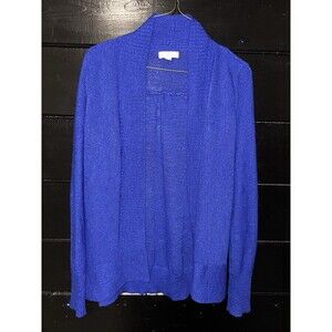 Lilly Pulitzer Size M Open Front Cardigan Sweter Blue Long Sleeve Casual
